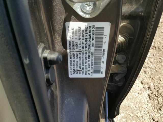 19XFB2F91CE308327 - 2012 HONDA CIVIC EXL GOLD photo 10