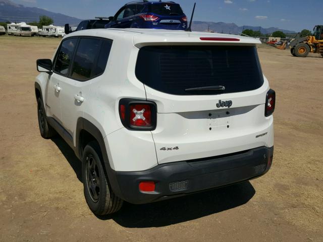 ZACCJBATXGPE06788 - 2016 JEEP RENEGADE S WHITE photo 3