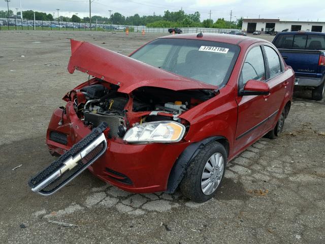 KL1TD5DE2BB251637 - 2011 CHEVROLET AVEO LS RED photo 2