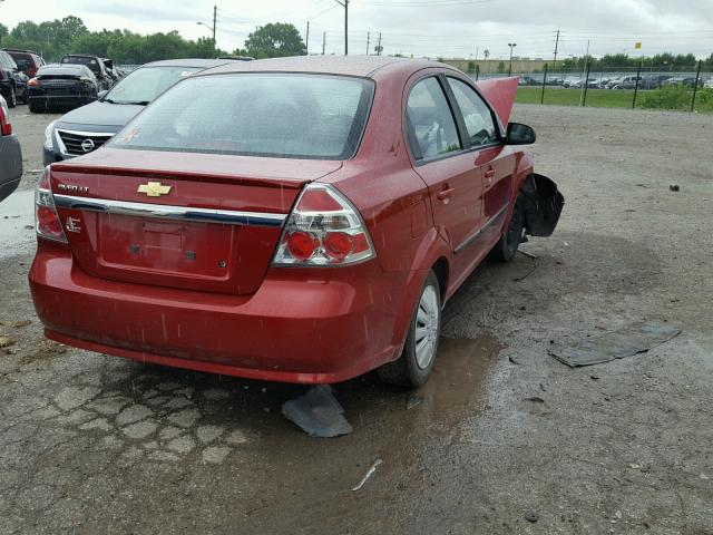 KL1TD5DE2BB251637 - 2011 CHEVROLET AVEO LS RED photo 4