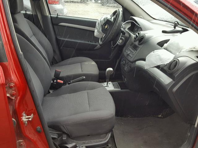 KL1TD5DE2BB251637 - 2011 CHEVROLET AVEO LS RED photo 5