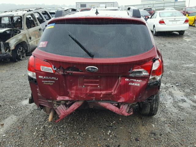 4S4BRBKC9B3335627 - 2011 SUBARU OUTBACK 2. RED photo 9