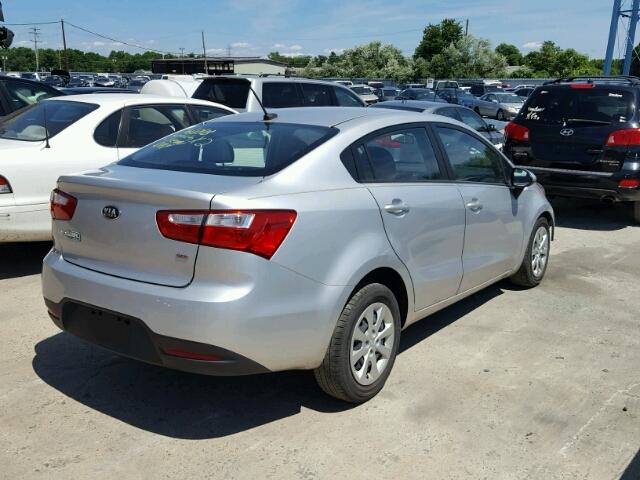 KNADM4A35F6426159 - 2015 KIA RIO LX SILVER photo 4