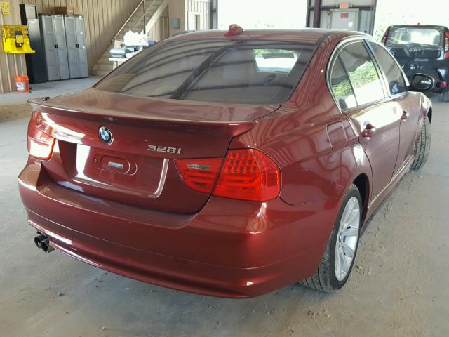 WBAPH7C56BE679721 - 2011 BMW 328 I RED photo 4