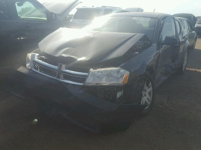 1C3CDZABXCN215130 - 2012 DODGE AVENGER BLACK photo 2