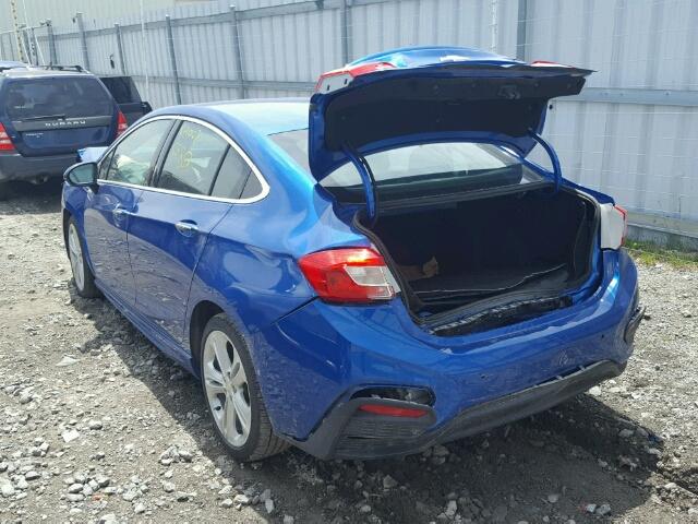 1G1BG5SM2G7325437 - 2016 CHEVROLET CRUZE PREM BLUE photo 3