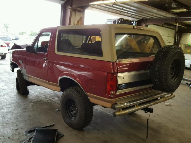 1FMEU15H6SLA67178 - 1995 FORD BRONCO U10 MAROON photo 3