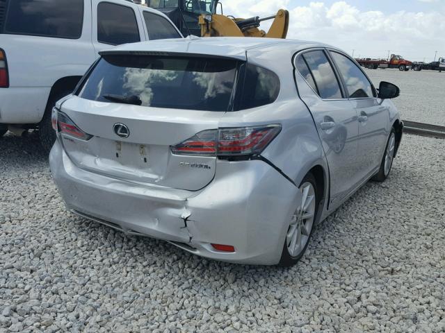 JTHKD5BH0D2134433 - 2013 LEXUS CT 200 SILVER photo 4