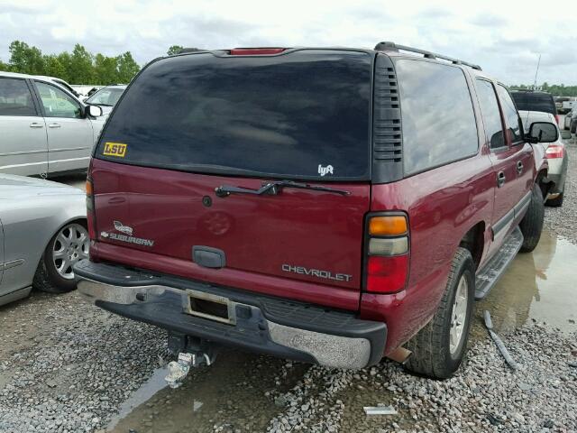 1GNEC16Z64J242503 - 2004 CHEVROLET SUBURBAN C BURGUNDY photo 4