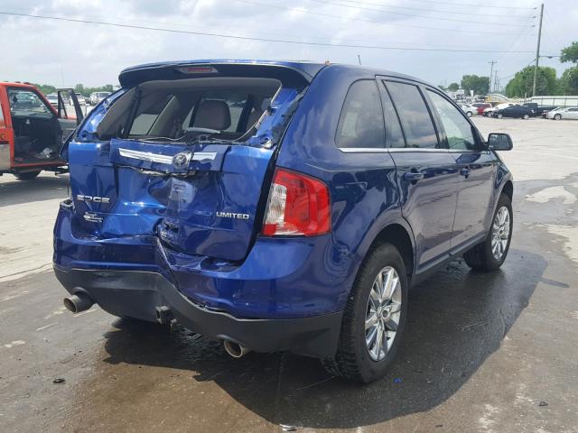 2FMDK3KC1DBA67307 - 2013 FORD EDGE LIMIT BLUE photo 4