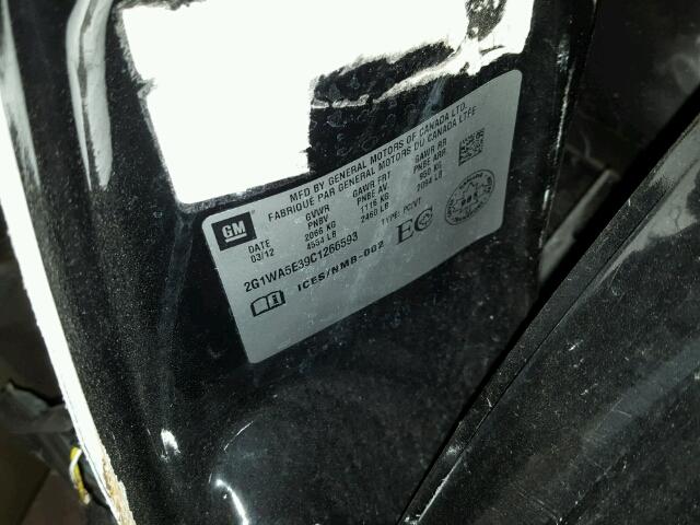 2G1WA5E39C1266593 - 2012 CHEVROLET IMPALA BLACK photo 10