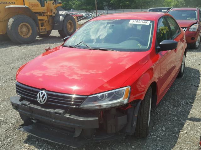 3VW1K7AJ1EM369384 - 2014 VOLKSWAGEN JETTA BASE Կարմիր լուսանկար 2