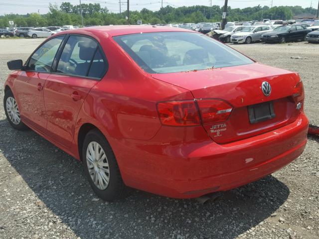 3VW1K7AJ1EM369384 - 2014 VOLKSWAGEN JETTA BASE Կարմիր լուսանկար 3