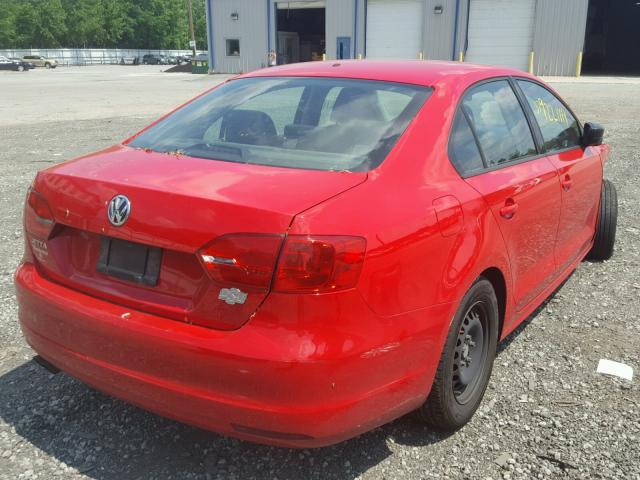 3VW1K7AJ1EM369384 - 2014 VOLKSWAGEN JETTA BASE Կարմիր լուսանկար 4