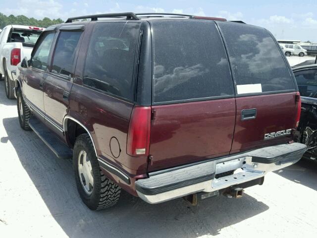 1GNEK13R6XJ491654 - 1999 CHEVROLET TAHOE K150 MAROON photo 3