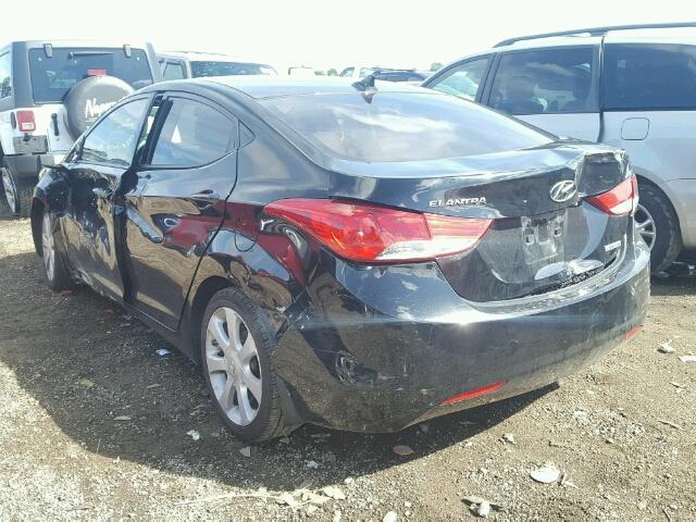 5NPDH4AE8DH395341 - 2013 HYUNDAI ELANTRA GL BLACK photo 3