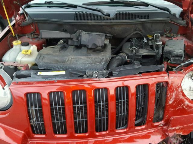 1J8FT47W07D420646 - 2007 JEEP COMPASS RED photo 7
