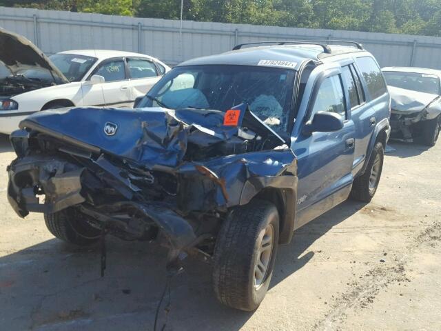 1B4HR38N62F206043 - 2002 DODGE DURANGO SP BLUE photo 2