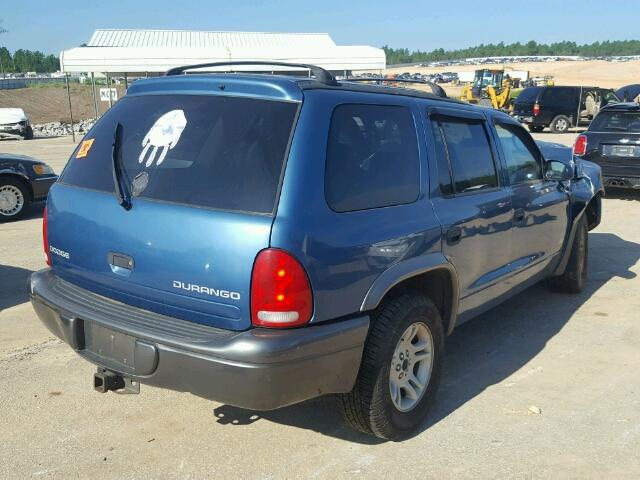 1B4HR38N62F206043 - 2002 DODGE DURANGO SP BLUE photo 4