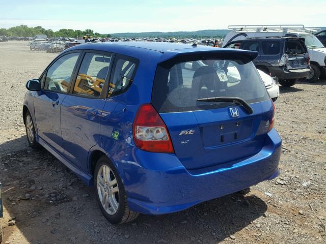 JHMGD37637S048734 - 2007 HONDA FIT S BLUE photo 3