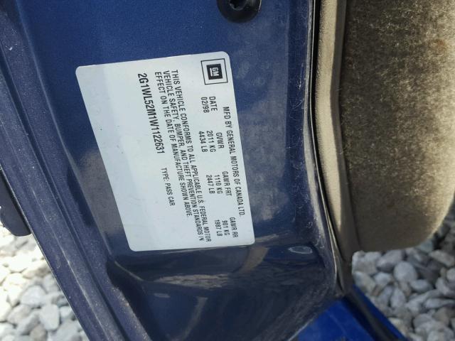 2G1WL52M1W1122631 - 1998 CHEVROLET LUMINA BAS 蓝色 照片 10