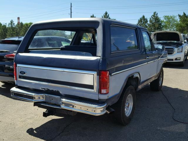 1FMEU15H8FLA56317 - 1985 FORD BRONCO U10 TWO TONE photo 4