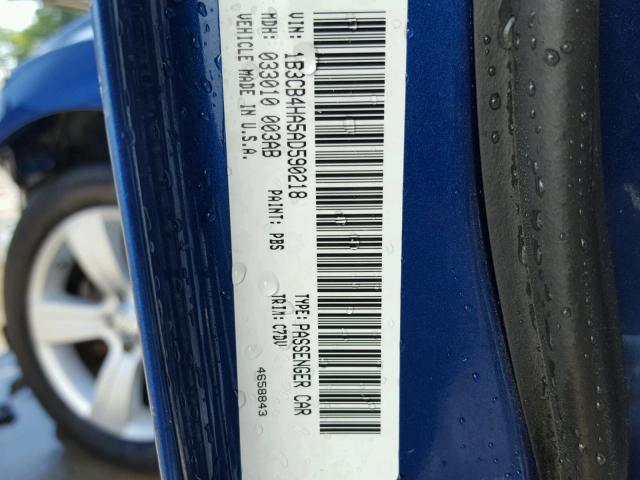 1B3CB4HA5AD590218 - 2010 DODGE CALIBER SX BLUE photo 10