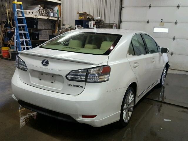 JTHBB1BA0B2048280 - 2011 LEXUS HS 250H WHITE photo 4