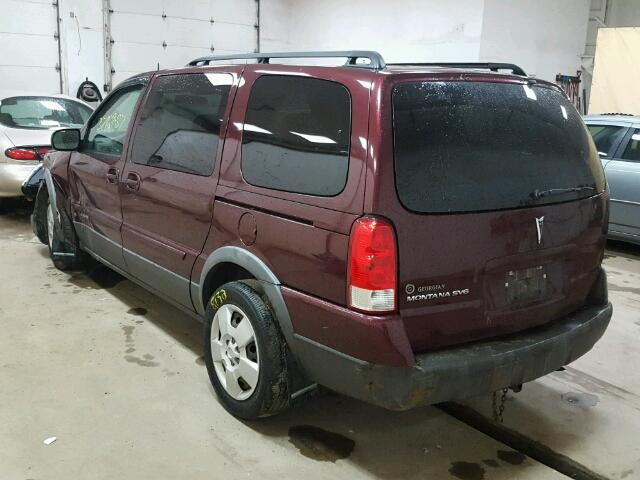 1GMDV23158D164721 - 2008 PONTIAC MONTANA SV MAROON photo 3