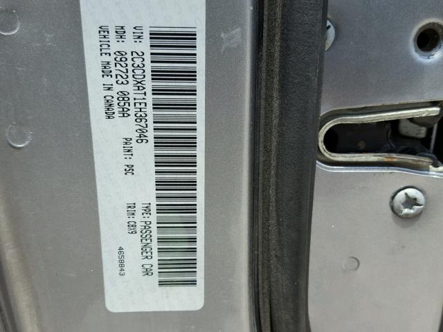 2C3CDXAT1EH367046 - 2014 DODGE CHARGER PO GRAY photo 10