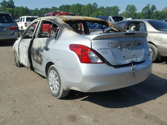 3N1CN7AP7EL854869 - 2014 NISSAN VERSA S SILVER photo 3