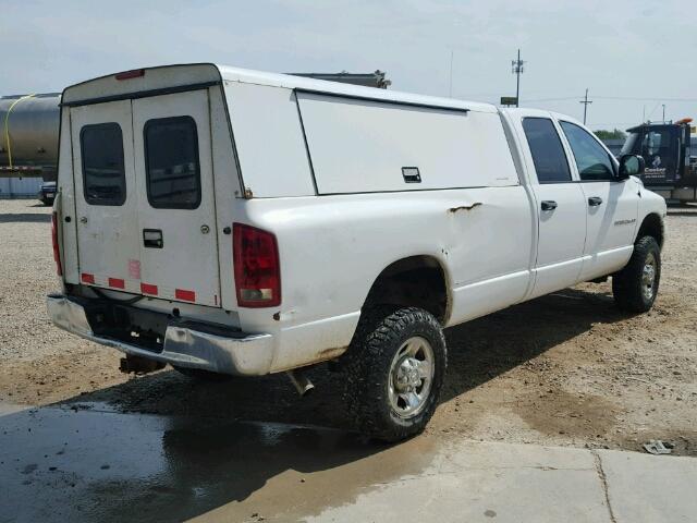 3D7KS28DX5G857439 - 2005 DODGE RAM 2500 S WHITE photo 4