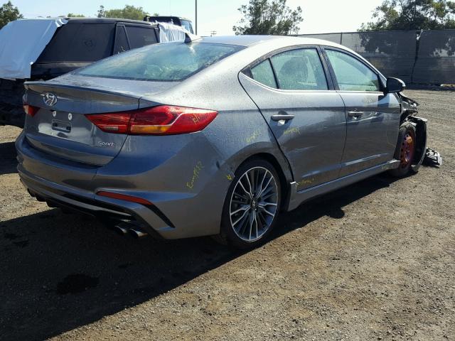 KMHD04LB9JU612970 - 2018 HYUNDAI ELANTRA SP GRAY photo 4