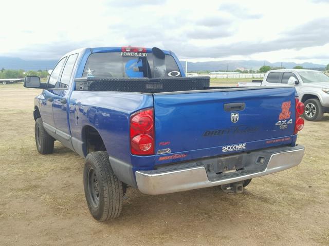 3D7KS28CX7G750417 - 2007 DODGE RAM 2500 S BLUE photo 3