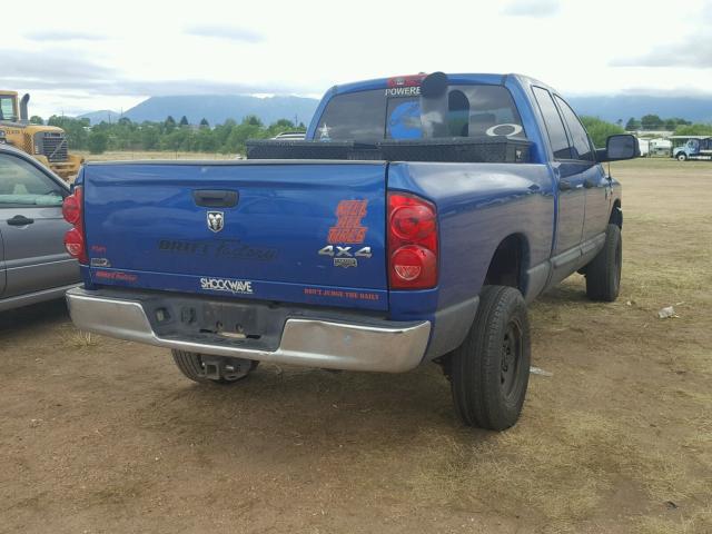 3D7KS28CX7G750417 - 2007 DODGE RAM 2500 S BLUE photo 4