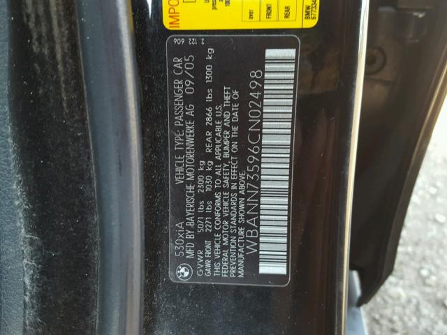 WBANN73596CN02498 - 2006 BMW 530 XIT CHARCOAL photo 10