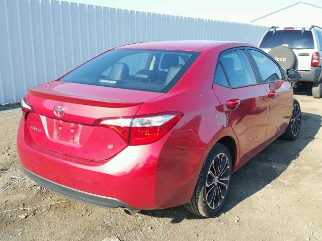 2T1BURHEXGC606259 - 2016 TOYOTA COROLLA L RED photo 4