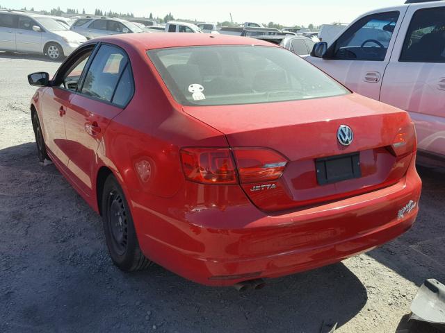 3VW2K7AJ9DM264336 - 2013 VOLKSWAGEN JETTA BASE 红色 照片 3
