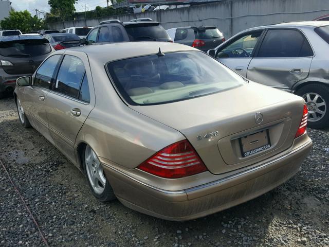 WDBNG70JX1A160741 - 2001 MERCEDES-BENZ S 430 GOLD photo 3