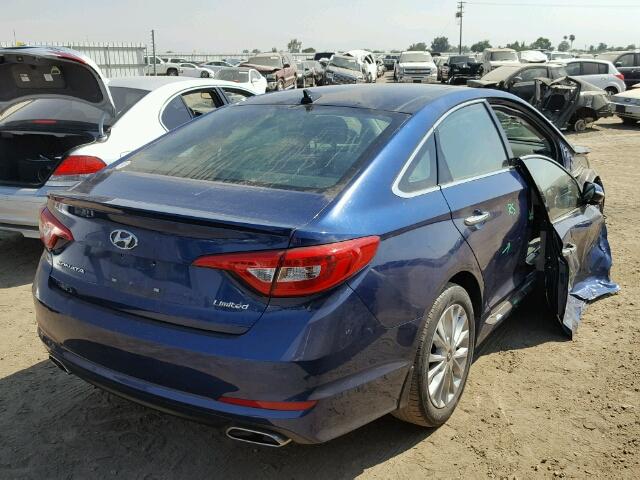 5NPE34AFXFH154301 - 2015 HYUNDAI SONATA SPO BLUE photo 4