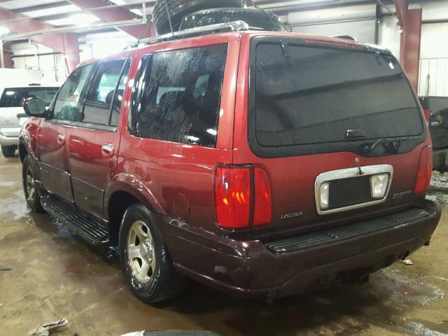 5LMEU27R21LJ31448 - 2001 LINCOLN NAVIGATOR RED photo 3