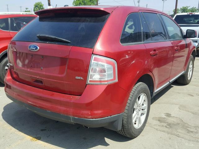 2FMDK38CX8BA40040 - 2008 FORD EDGE SEL BURGUNDY photo 4