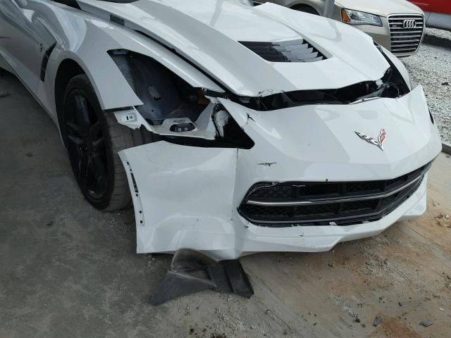 1G1YH2D71H5106186 - 2017 CHEVROLET CORVETTE S WHITE photo 9