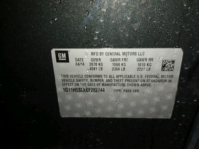 1G11H5SLXEF282744 - 2014 CHEVROLET MALIBU LTZ 灰色 照片 10