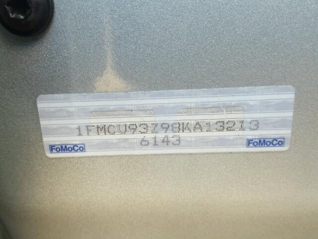 1FMCU93Z98KA13213 - 2008 FORD ESCAPE XLT SILVER photo 10