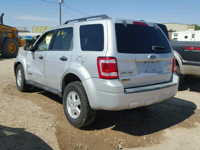 1FMCU93Z98KA13213 - 2008 FORD ESCAPE XLT SILVER photo 3