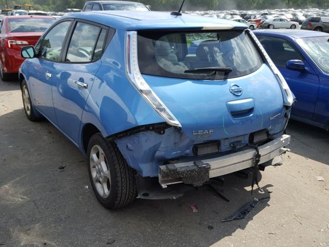 1N4AZ0CP5DC420821 - 2013 NISSAN LEAF S BLUE photo 3