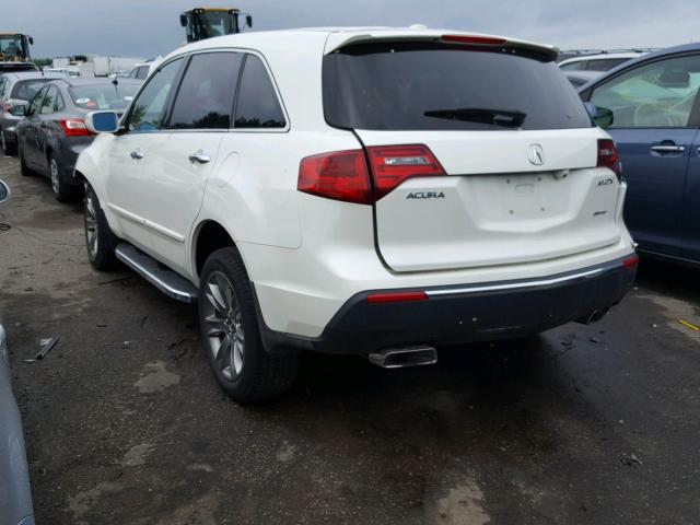 2HNYD2H71AH510935 - 2010 ACURA MDX ADVANC WHITE photo 3