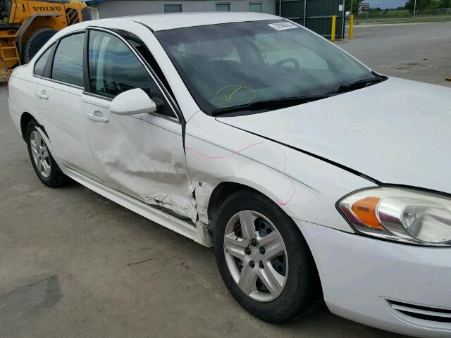 2G1WA5EK8A1114955 - 2010 CHEVROLET IMPALA LS WHITE photo 9