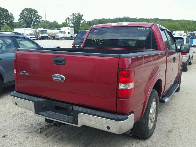 1FTRX12V67KC44056 - 2007 FORD F150 RED photo 4